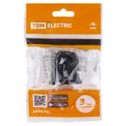 Вилка б/з черная с красной вставкой 10А 250В TDM