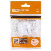 Кабельная розетка б/з белая с красной вставкой 10А 250B белая TDM