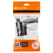 Вилка угловая c/з черная с кнопкой извлечения из сети 16А 250В TDM