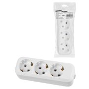 Колодка розеточная 3 гнезда 2П+3 16А 250В белая серии «Народная» К3-3100