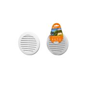 Решетка круглая с москитной сеткой, белая, с фланцем d100, внеш. D136 TDM