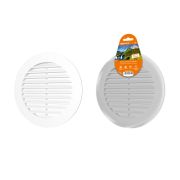 Решетка круглая с москитной сеткой, белая, с фланцем d150, внеш. D200 TDM