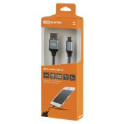 Дата-кабель, ДК 10, USB - micro USB, 1 м, тканевая оплетка, серый, TDM