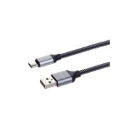 Дата-кабель, ДК 11, USB - USB Type-C, 1 м, тканевая оплетка, серый, TDM