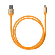 Дата-кабель, ДК 15, USB - Lightning, 1 м, силиконовая оплетка, оранжевый, TDM