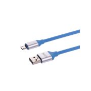 Дата-кабель, ДК 16, USB - micro USB, 1 м, силиконовая оплетка, голубой, TDM