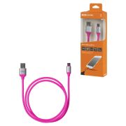 Дата-кабель, ДК 20, USB - USB Type-C, 1 м, силиконовая оплетка, розовый, TDM