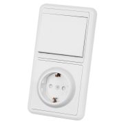 Блок комбинированный БКВР 1-но кл. выкл + розетка 2П+З с з/ш TDM