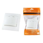 Выключатель 2 кл. с подсветкой 10А (основание керамика) белый «Таймыр» TDM