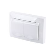 Розетка двойная 2П+З с защ. шт. и крышкой 16А 250В IP44 белая «Таймыр» TDM