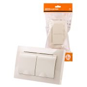 Розетка двойная 2П+З с защ. шт. и крышкой 16А 250В IP44 сл. кость «Таймыр» TDM