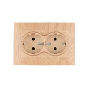Розетка двойная 2П+З 16А 250В «ЭКО» (сосна) «Таймыр» TDM