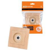 Розетка телевизионная простая (0-2400МГц, «мама») «ЭКО» (сосна) «Таймыр» TDM