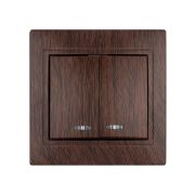 Выключатель 2 кл. с подсветкой 10А «ЭКО» (бук) «Таймыр» TDM