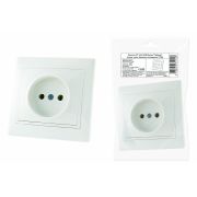 Розетка 2П 10А 250В белая «Таймыр» (пром. упак., бакелит. основание) TDM