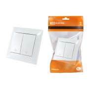 Выключатель на 2 направления 2 кл. 10А белый «Лама» TDM