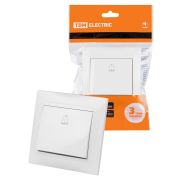 Кнопка звонковая 6А белая «Лама» TDM