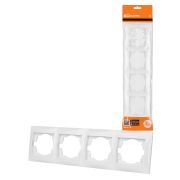 Рамка 4-х постовая горизонтальная белая «Лама» TDM