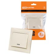 Выключатель 1 кл. с подсветкой 10А сл. кость «Лама» TDM