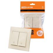 Выключатель на 2 направления 2 кл. 10А сл. кость «Лама» TDM