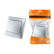 Выключатель 1 кл. 10А серебр. металлик «Лама» TDM