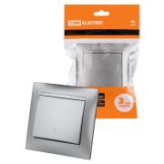 Выключатель на 2 направления 1 кл. 10А серебр. металлик «Лама» TDM