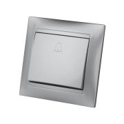 Кнопка звонковая 6А серебр. металлик «Лама» TDM