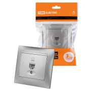 Розетка компьютерная RJ45  серебр. металлик «Лама» TDM