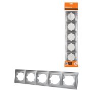 Рамка 5-ти постовая горизонтальная серебр. металлик «Лама» TDM