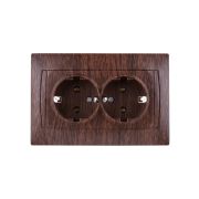 Розетка двойная 2П+З 16А 250В венге «Лама» TDM