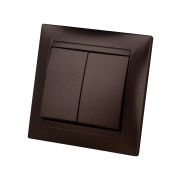 Выключатель 2-х кл. 10А шоколад «Лама» TDM