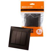 Выключатель 3-х кл. 10А шоколад «Лама» TDM