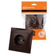 Розетка 2П+З 16А 250В шоколад «Лама» TDM