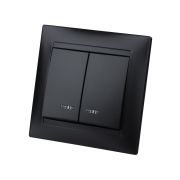 Выключатель 2 кл. с подсветкой 10А графит «Лама» TDM