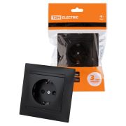 Розетка 2П+З 16А 250В с защ. шт. графит «Лама» TDM