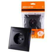 Розетка 2П+З 16А 250В графит «Лама» TDM