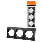 Рамка 3-х постовая горизонтальная графит «Лама» TDM