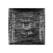 Розетка телефонная RJ11 старинное серебро «Лама» TDM