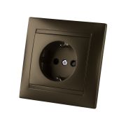 Розетка 2П+З 16А 250В с защ. шт. бронза «Лама» TDM