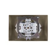 Розетка двойная 2П+З 16А 250В с защ. шт. бронза «Лама» TDM