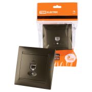 Розетка компьютерная RJ45  бронза «Лама» TDM