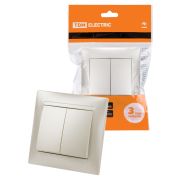 Выключатель 2-х кл. 10А перламутр «Лама» TDM