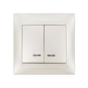 Выключатель 2 кл. с подсветкой 10А перламутр «Лама» TDM