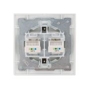 Розетка двойная телефонная RJ11  перламутр «Лама» TDM