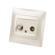 Розетка TV («мама») + SAT (F-разъем) 0-2400МГц перламутр «Лама» TDM