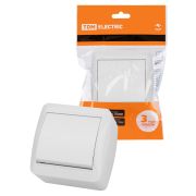 Выключатель 1-кл. открытой установки IP44 10А белый «Селигер» TDM