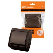 Выключатель 1-кл. открытой установки IP44 10А шоколад «Селигер» TDM