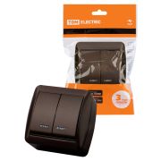 Выключатель 2-кл. открытой установки с подсветкой IP44 10А шоколад «Селигер» TDM