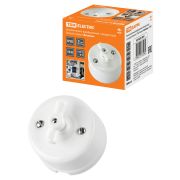 Выключатель фарфоровый поворотный с ручкой (бантик) 10А белый «Болонь» TDM