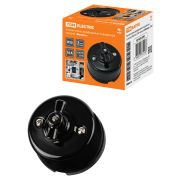 Выключатель фарфоровый поворотный с ручкой (бантик) 10А черный «Болонь» TDM